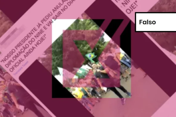 Imagem colorida de postagem falsa sobre Bolsonaro
