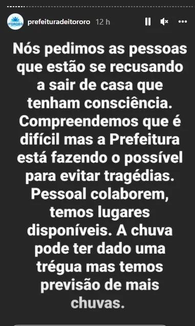 Prefeitura pediu colaboração nas redes sociais Prefeitura pediu colaboração nas redes sociais
