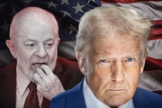 O presidente do Brasil, Luiz Inácio Lula da Silva (PT), e o presidente dos EUA, Donald Trump, em montagem