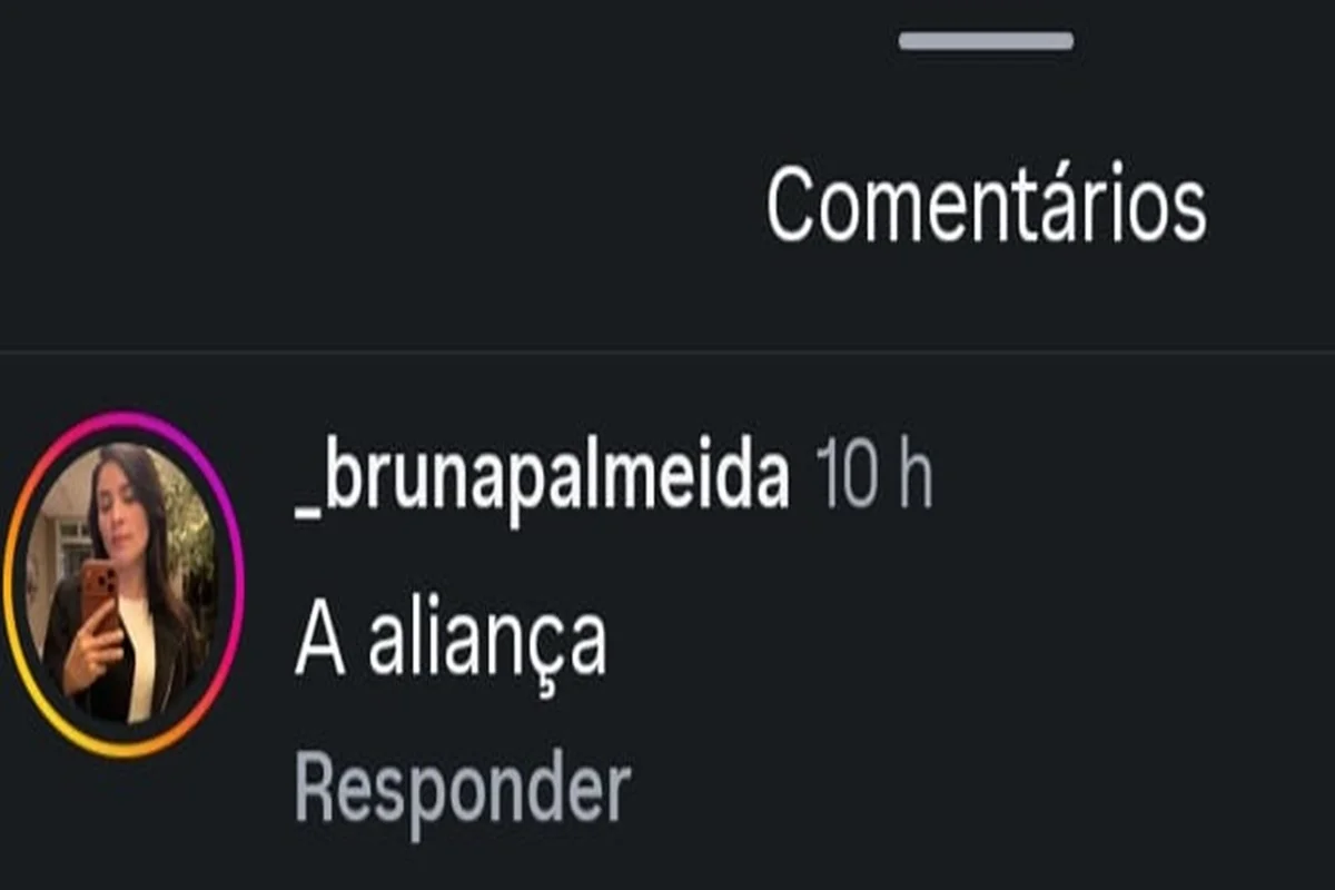 Fãs de Rebeca Andrade reagiram ao post com aliança em destaque Fãs de Rebeca Andrade reagiram ao post com aliança em destaque