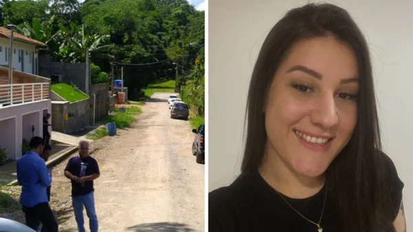 Imagem colorida de jovem assassinada e local onde corpo foi encontrado - Metrópoles