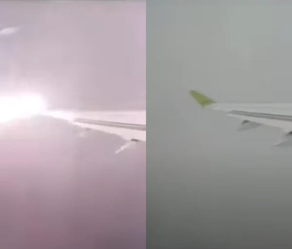 Vídeo: passageiro registra momento em que avião é atingido por raio