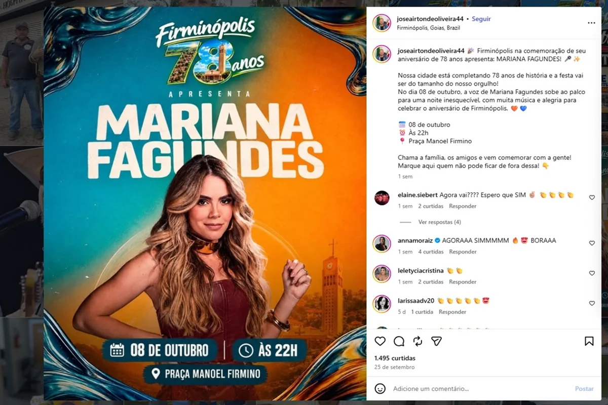 “Peão todo tatuado”: TJ proíbe show de Mariana Fagundes em GO e impõe multa - imagem 2 “Peão todo tatuado”: TJ proíbe show de Mariana Fagundes em GO e impõe multa - imagem 2