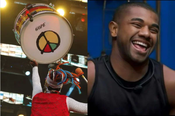 Montagem colorida de Olodum e Davi Brito - Metrópoles