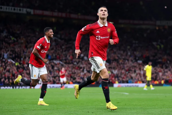 Cristiano Ronaldo comemorando gol