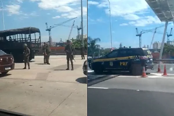 Exército faz “monitoramento de veículos” na ponte Rio-Niterói, diz PRF