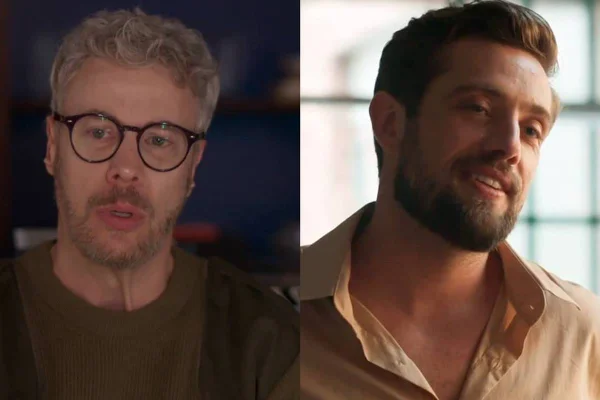 Montagem colorida de Jonathan e Rômulo, personagens da novela Cara e Coragem - Metrópoles