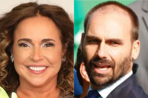 A cantora Daniela Mercury e o deputado federal Eduardo Bolsonaro