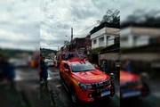 Mulher de 25 anos ficou soterrada após um deslizamento de terra atingir a casa onde mora no bairro Cerâmica, na Zona Norte de Juiz de Fora, neste sábado (21/2) Mulher de 25 anos ficou soterrada após um deslizamento de terra atingir a casa onde mora no bairro Cerâmica, na Zona Norte de Juiz de Fora, neste sábado (21/2)