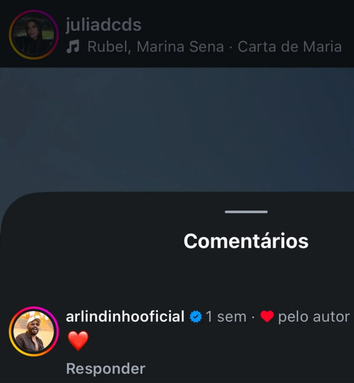 Arlindinho deixou curtidas e comentários no post da morena. Arlindinho deixou curtidas e comentários no post da morena.