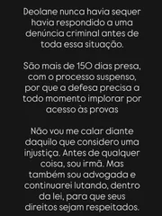 Daniele Bezerra compartilhou nota nas redes sociais. Daniele Bezerra compartilhou nota nas redes sociais.
