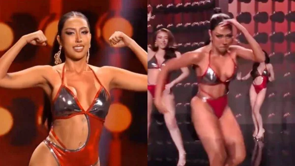 Fotos coloridas de modelo que dançou hip hop em competição de beleza