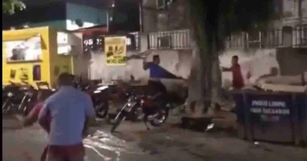 Imagem colorida de briga generalizada em Salvador - Metrópoles