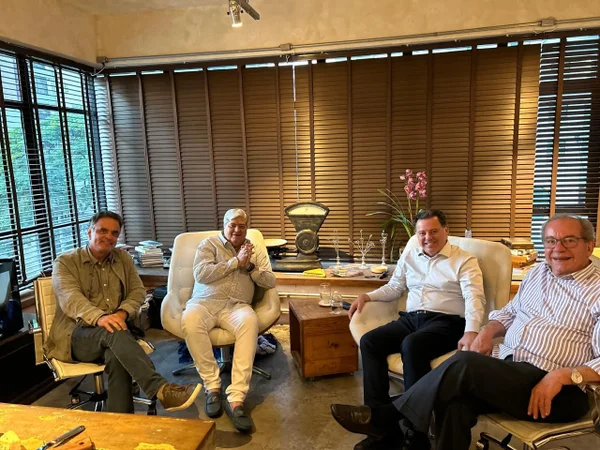 Aécio Neves, José Luiz Datena, Marconi Perillo e José Anibal, do PSDB - Metrópoles