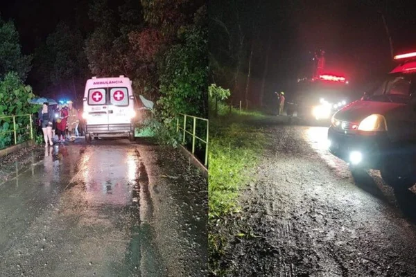 Imagem colorida mostra Homem desaparece após atravessar correnteza com carro em Santa Catarina - Metrópoles