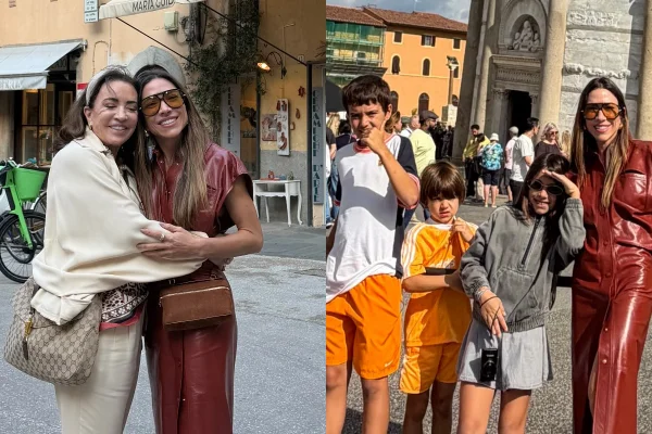 Patrícia Abravanel, a mãe e os filhos viajam para a Itália
