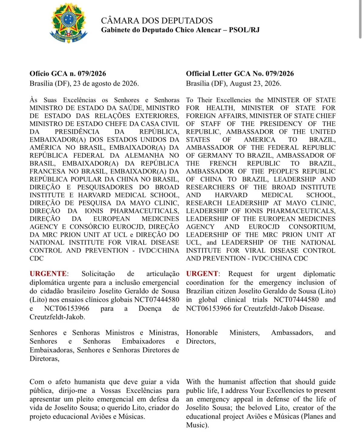 Mila Seidl mostrou o ofício enviado a autoridades Mila Seidl mostrou o ofício enviado a autoridades