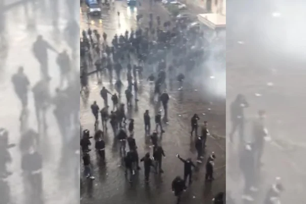 Vídeo: torcidas de Napoli e Eintracht entram em confronto na Itália
