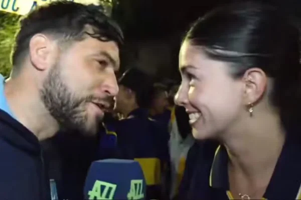 Repórter recebe cantada de torcedora ao vivo durante entrevista na Argentina - Metrópoles
