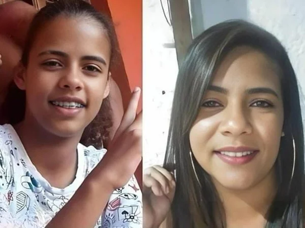 Montagem com fotos coloridas de Sayuri, de 34 anos, e Débora, de 18 anos - Metrópoles