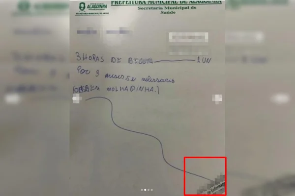 Saúde vê indícios de fraude em receita que prescreveu “3h de buceta”