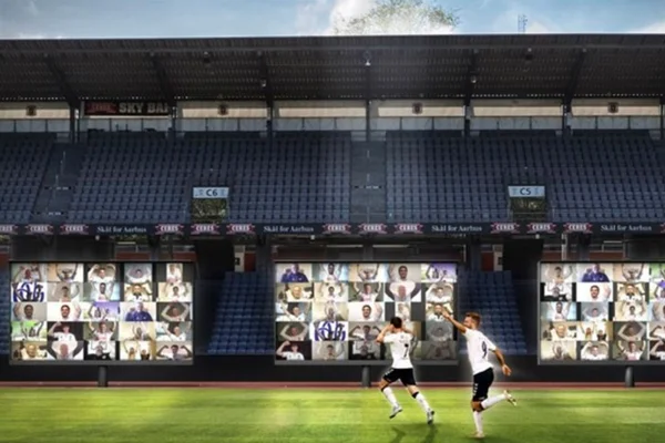 Torcida do Aarhus no aplicativo zoom