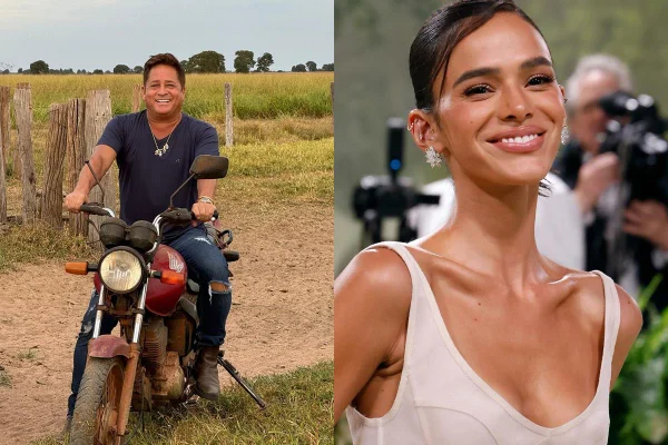 Montagem com fotos de Leonardo e Bruna Marquezine - Metrópoles