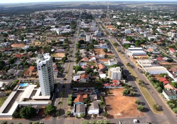 Foto aérea da cidade de Sorriso no Mato Grosso