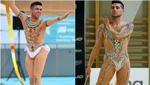 Atleta gay que faz ginástica rítmica