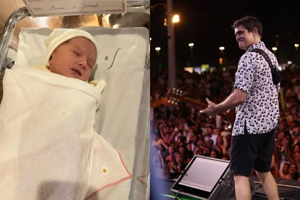 Montagem com fotos coloridas de Samuel Rosa e filha - Metrópoles