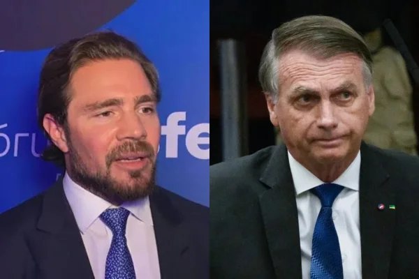 Imagem colorida, Vorcaro e Bolsonaro