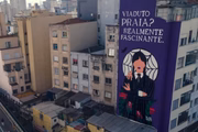O mural foi feito pela artista Aline Bispo em um prédio da Rua Bela Cintra, próximo ao Minhocão, no centro da capital