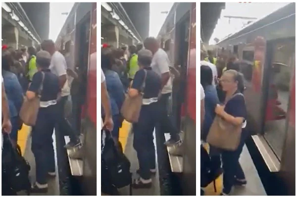 Frames de vídeo que mostra momento em que vídeo é evacuado