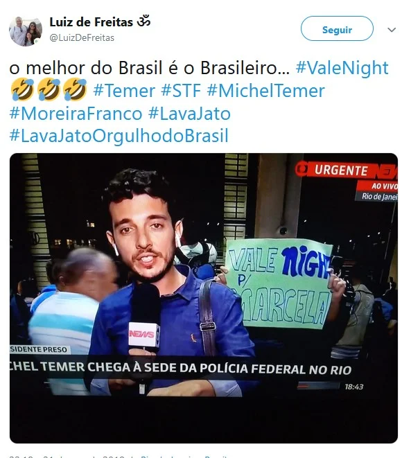 Homem dá “vale night para Marcela Temer” ao vivo na GloboNews - imagem 3 Homem dá “vale night para Marcela Temer” ao vivo na GloboNews - imagem 3