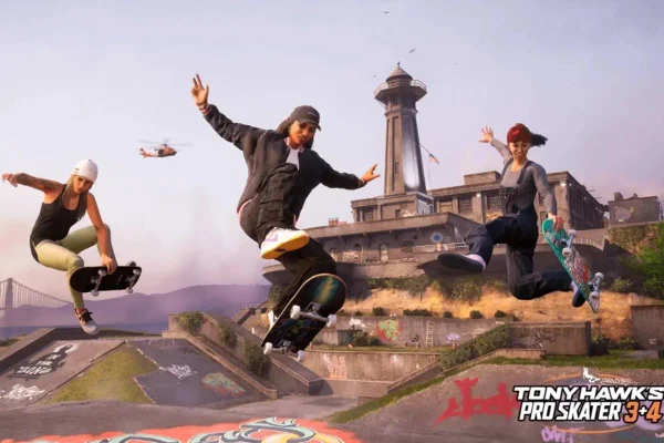 desenho de tres mulheres no ar com skates nos pés - metrópoles