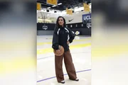 Rayssa Leal na sede dos Los Angeles Lakers nos Estados Unidos