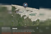 Imagem da localização da aeronave, postada pelo deputado Francisco Nagib