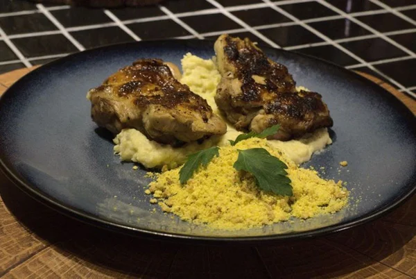 Frango com pure de batata doce