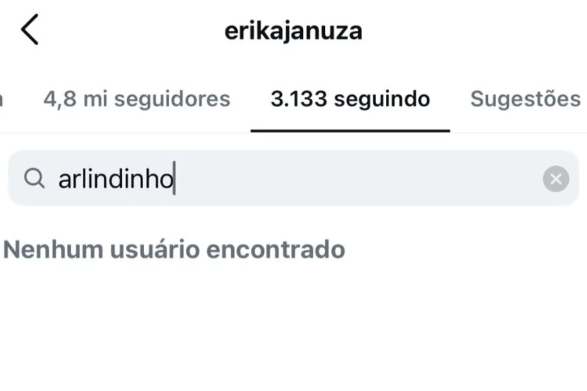 Erika Januza deixou de seguir Arlindinho nas redes sociais Erika Januza deixou de seguir Arlindinho nas redes sociais