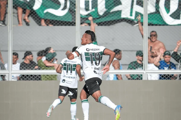 Jogadores do Coritiba comemorando gol diante do Amazonas na Série B