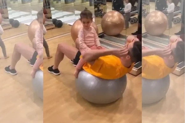 Vídeo: “Sem desculpas”, CR7 faz abdominal malabarístico com filha
