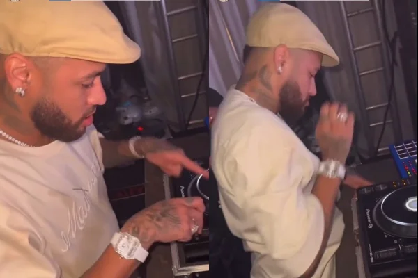 Montagem com prints de um vídeo de Neymar Jr. - Metrópoles