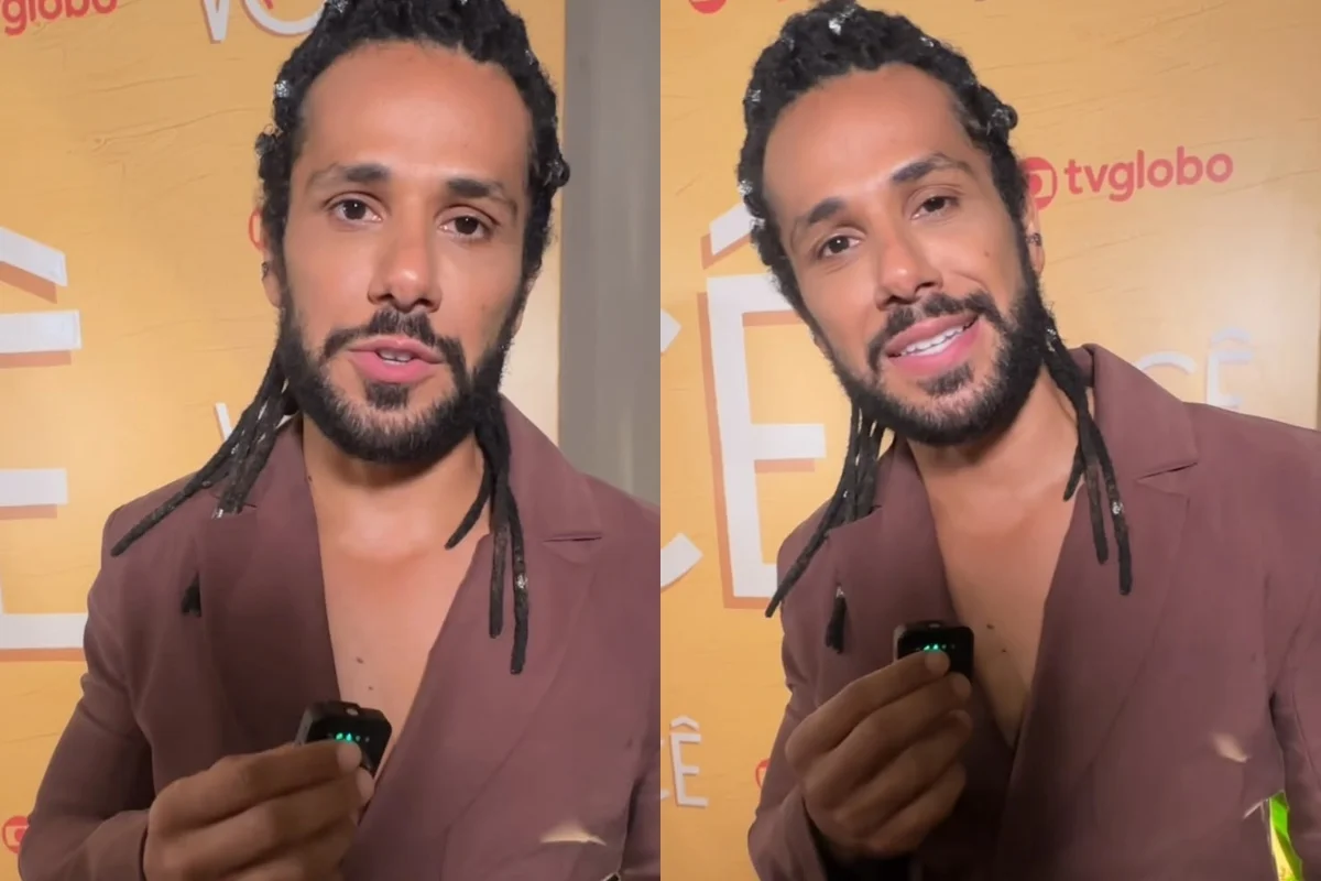 Amaury Lorenzo durante entrevista à coluna Fábia Oliveira na festa de lançamento da novela Por Você Amaury Lorenzo durante entrevista à coluna Fábia Oliveira na festa de lançamento da novela Por Você