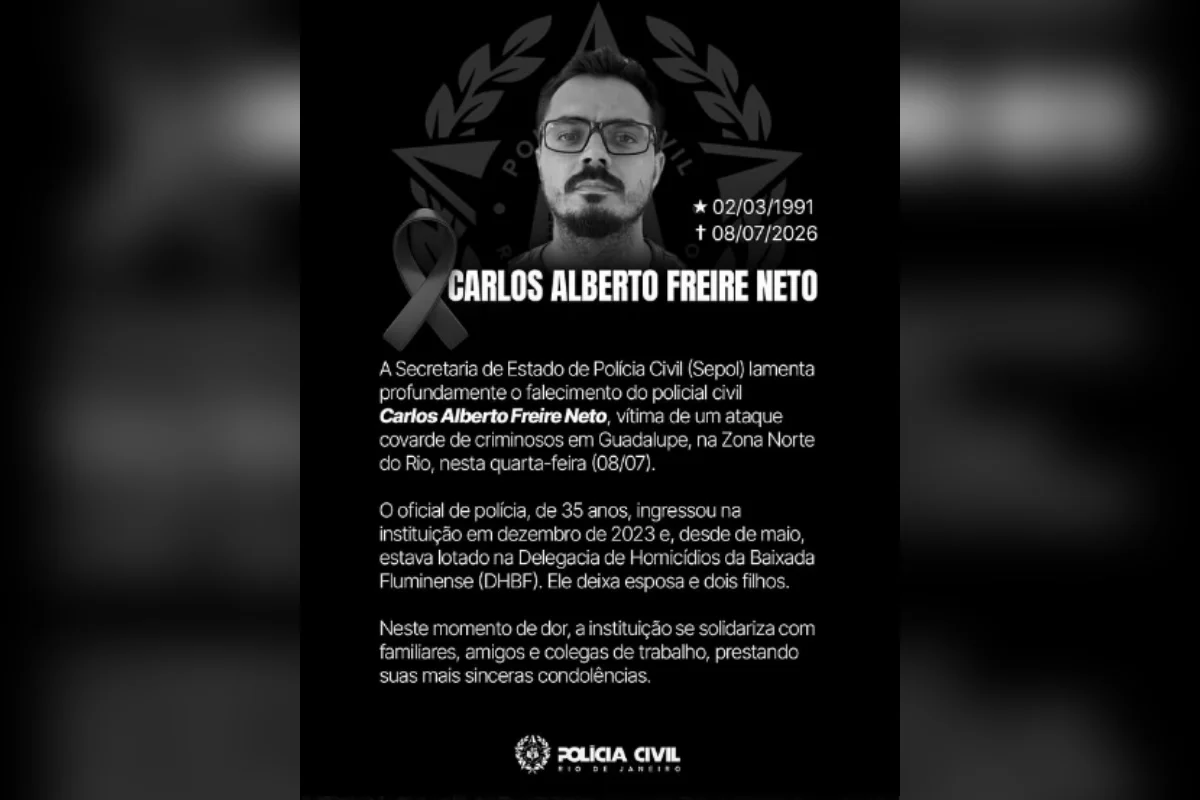 Carlos Alberto Freire Neto havia ingressado na corporação em dezembro de 2023 e, desde maio deste ano, estava lotado na DHBF. Carlos Alberto Freire Neto havia ingressado na corporação em dezembro de 2023 e, desde maio deste ano, estava lotado na DHBF.