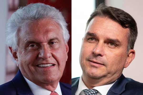 Caiado e Flávio Bolsonaro