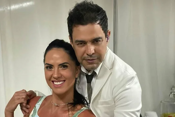 Graciele Lacerda e Zezé Di Camargo abraçados