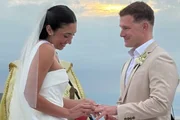 Jeniffer Costa Luna e Francesco trocaram alianças aos pés do Cristo Redentor