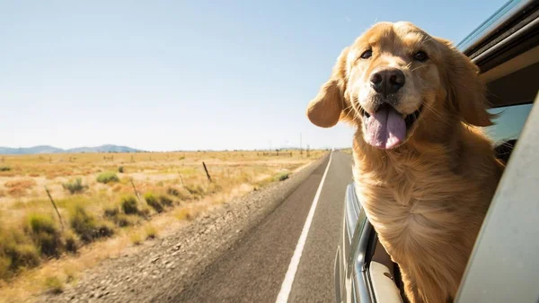 Golden Retriever, cachorro, carro