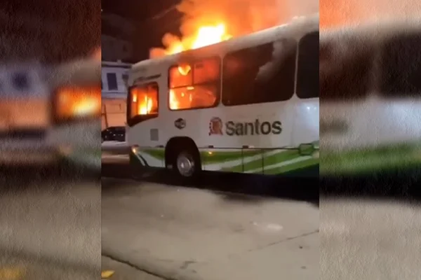 Torcedores do Santos provocam quebra quebra e colocam fogo em ônibus após rebaixamento