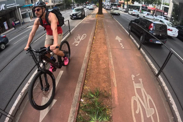 Imagem mostra ciclovia em São Paulo - Metrópooles